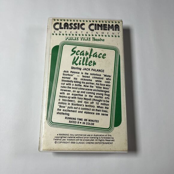 Scarface Killer (Rulers of the City) VHS Tape Jack Palance 1976 Fernando Di Leo - Picture 3 of 5